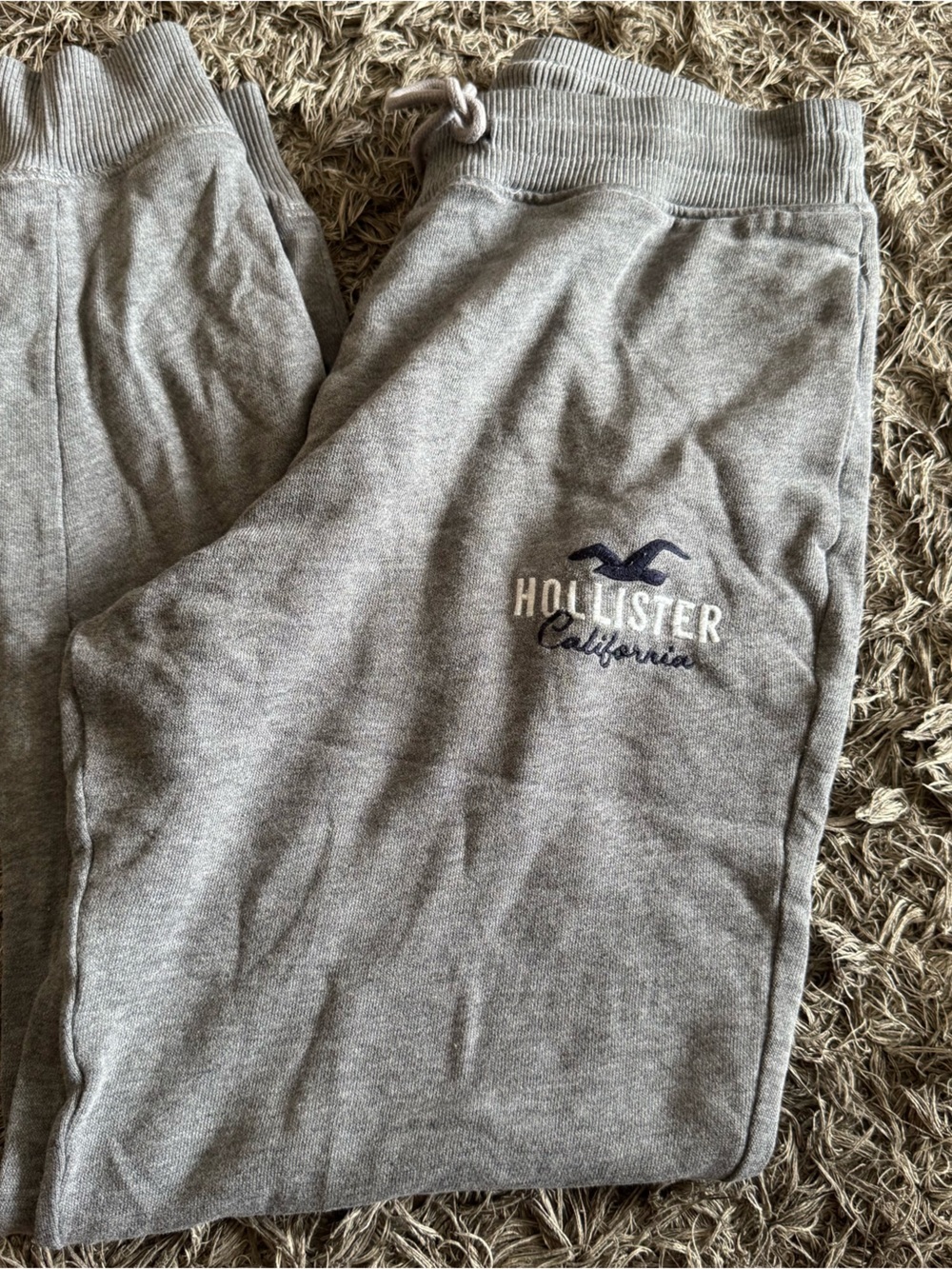 Hollister Light Gray Logo Sweatpants